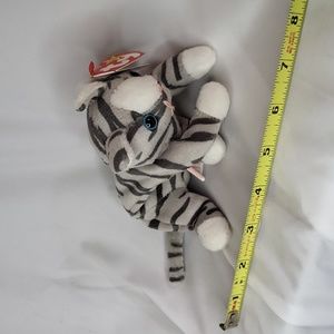 Prance Ty Beanie Baby 1997 vintage plush gray stripe cat